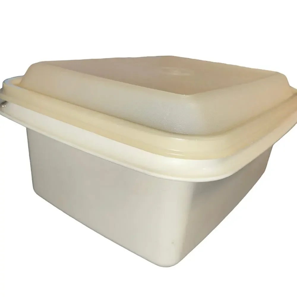 Tupperware Freeze N Save Ice Cream Container Almond Base 125 VTG4 Sheer Lid 1255